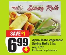 Chalo FreshCo Apna Taste Vegetable Spring Rolls 1 kg offer