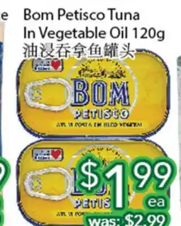 Ample Food Market Bom Petisco Tuna In Vegetable Oil 120g offer