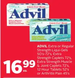 Rexall ADVIL Extra or Regular Strength Liqui-Gels 50's-72's, Extra Strength Caplets 72's, Extra Strength Muscle & Joint Caplets 72's offer