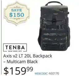 Vistek Axis v2 LT 20L Backpack-Multicam Black offer