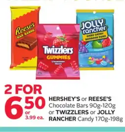 Rexall HERSHEY'S or REESE'S Chocolate Bars 90g-120g or TWIZZLERS or JOLLY RANCHER Candy 170g-198g offer