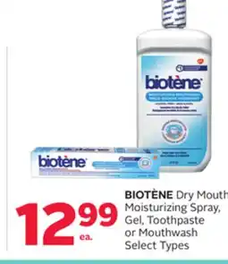 Rexall BIOTÈNE Dry Mouth Moisturizing Spray, Gel, Toothpaste or Mouthwash offer