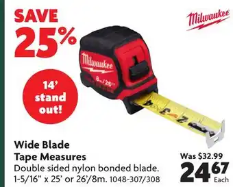 Home Hardware Wide Blade Tape Measures offer