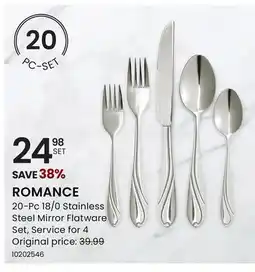 Stokes ROMANCE 20-Pc 18/0 Stainless Steel Mirror Flatware Set offer