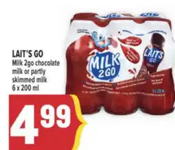 Marché Adonis LAIT'S GO Milk 2go chocolate milk or partly skimmed milk offer