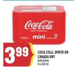 Marché Adonis COCA COLA, SPRITE OR CANADA DRY Soft drinks offer
