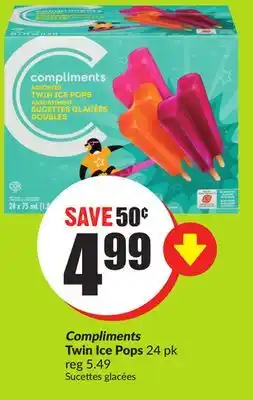 FreshCo Compliments Twin Ice Pops 24 pk offer