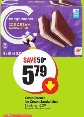 FreshCo Compliments Ice Cream Sandwiches 12 pk offer