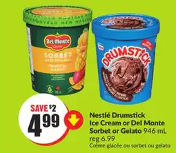 FreshCo Nestle Drumstick Ice Cream Or Del Monte Sorbet Or Gelato 946 mL offer