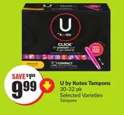 FreshCo U by Kotex Tampons 30-32 pk offer