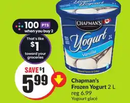 FreshCo Chapman's Frozen Yogurt 2 L offer