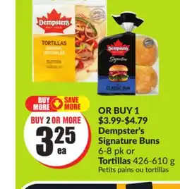 FreshCo Dempster's Signature Buns 6-8 pk Or Tortillas 426-610 g offer