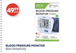 Wellwise by Shoppers Bios Simplicity BLOOD PRESSURE MONITOR offer
