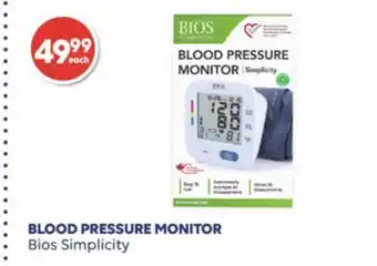 Wellwise by Shoppers Bios Simplicity BLOOD PRESSURE MONITOR offer