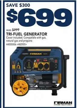 RONA FIRMAN TRI-FUEL GENERATOR offer