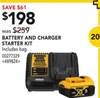 RONA DEWALT BATTERY AND CHARGER STARTER KIT offer