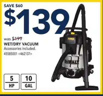 RONA DEWALT WET/DRY VACUUM offer