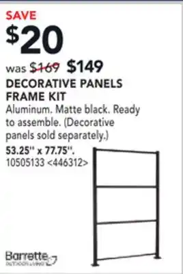 RONA DECORATIVE PANELS FRAME KIT offer