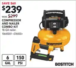 RONA BOSTITCH COMPRESSOR AND NAILER COMBO KIT offer