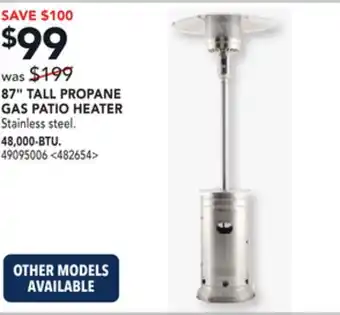 RONA 87 TALL PROPANE GAS PATIO HEATER 48,000-BTU offer