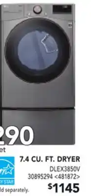 RONA LG 7.4 CU. FT. DRYER offer