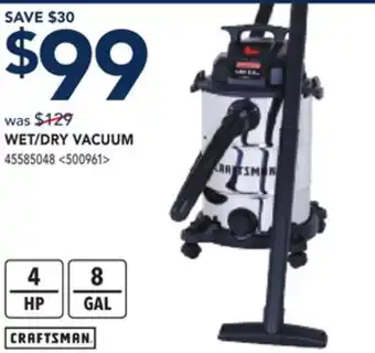 RONA CRAFTSMAN WET/DRY VACUUM offer