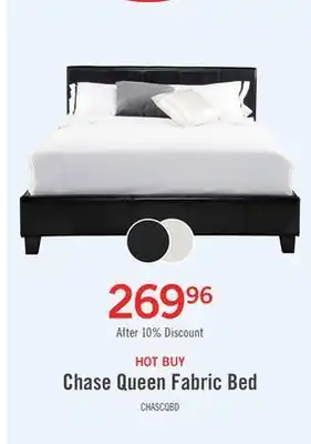 The Brick Chase Upholstered Bed in Brown Vegan-Leather Fabric - Queen Size offer