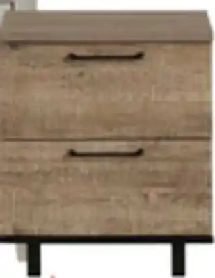 The Brick Everley Bedside 2-Drawer Nightstand with USB Ports, 19.5W x 22.5- Brown offer