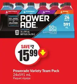 Chalo FreshCo Powerade Variety Team Pack 24x591 mL offer
