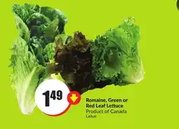 Chalo FreshCo Romaine, Green or Red Leaf Lettuce Product of Canada offer