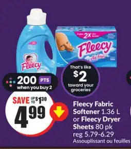 Chalo FreshCo Fleecy Fabric Softener 1.36 L or Fleecy Dryer Sheets 80 pk offer