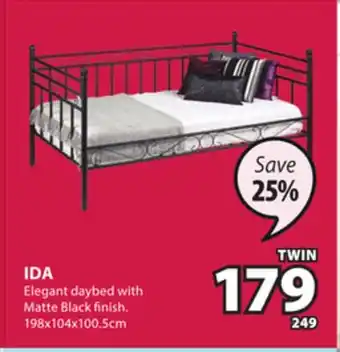 JYSK Ida Elegant Daybed With Matte Black Finish offer