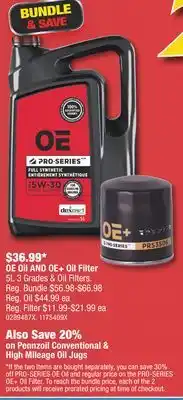 PartSource OE Oil AND OE + Oil Filter offer