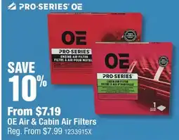 PartSource OE Air & Cabin Air Filters offer