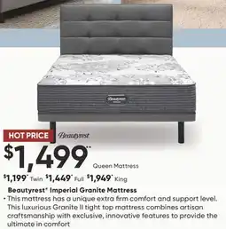 Sleep Country Beautyrest Imperial Granite Mattress offer