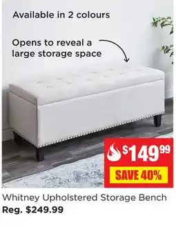 Kitchen Stuff Plus Whitney Upholstered Storage Bench offer