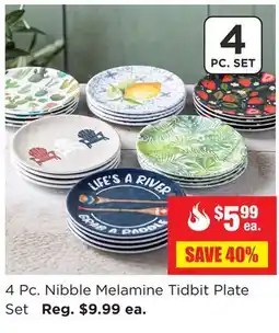 Kitchen Stuff Plus 4 Pc. Nibble Melamine Tidbit Plate Set offer