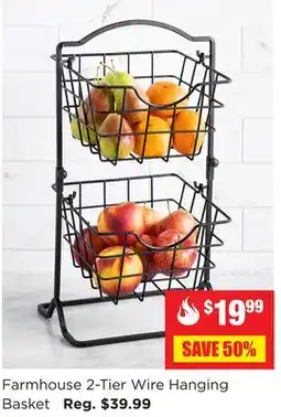 Kitchen Stuff Plus Farmhouse 2-Tier Wire Hanging Basket offer