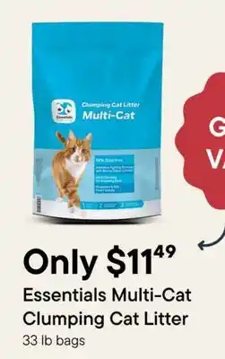 Petvalu Essentials Multi-Cat Clumping Cat Litter offer