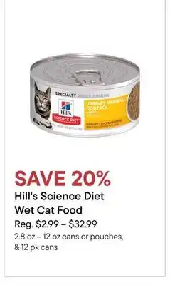 Petvalu Hill's Science Diet Wet Cat Food offer