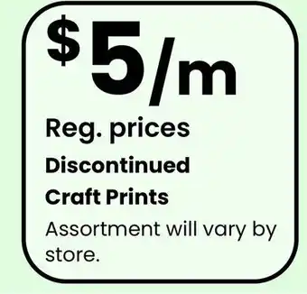 Fabricland Discontinued Craft Prints offer