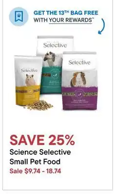 Petvalu Science Selective  Small Pet Food offer
