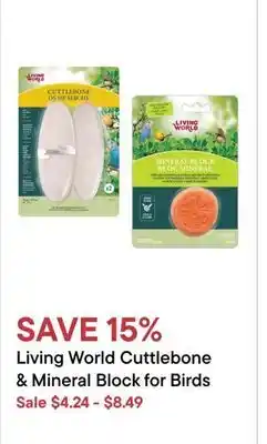 Petvalu Living World Cuttlebone  & Mineral Block for Birds offer