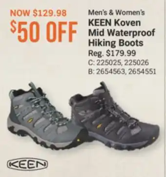 Bass Pro KEEN Koven Mid Waterproof Hiking Boots offer