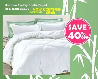 Oxford Mills Bamboo Feel Synthetic Duvet offer
