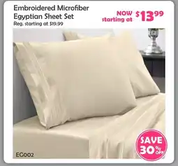 Oxford Mills Embroidered Microfiber Egyptian Sheet Set offer