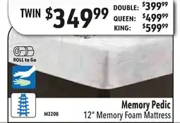 Oxford Mills Memory Pedic 12 Memory Foam Mattress offer