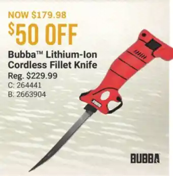 Bass Pro Bubba Lithium-Ion Cordless Fillet Knife offer