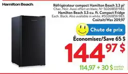 Walmart Hamilton Beach 3.3-cu. ft. Compact Fridge offer