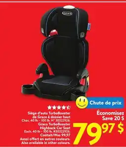 Walmart Graco Turbo Booster Highback Car Seat offer